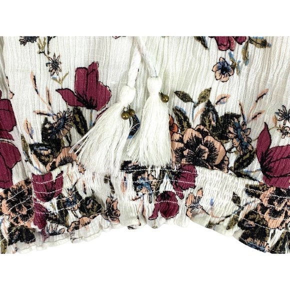 American Rag Bohemian‎ Floral Multicolor Top Shirt Blouse Lace Size M - Picture 5 of 6